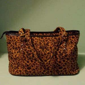 VECCELI LEOPARD PRINT CLOTH PURSE